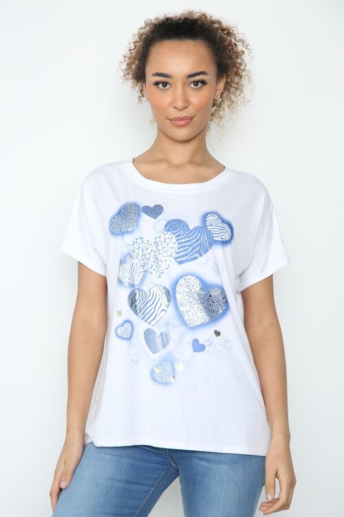 Foil heart design t-shirt