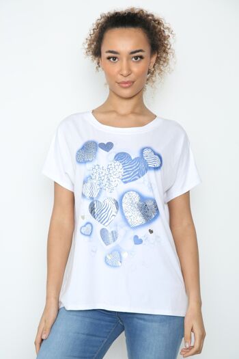 T-shirt motif coeur fleuret 1