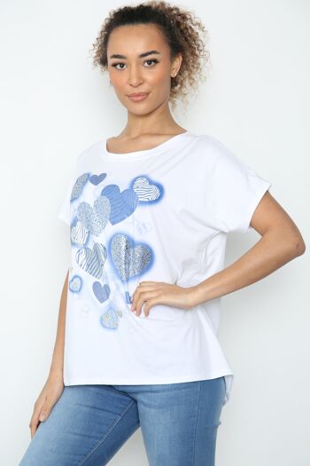 T-shirt motif coeur fleuret 2