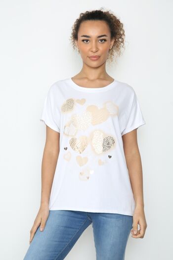 T-shirt motif coeur fleuret 4