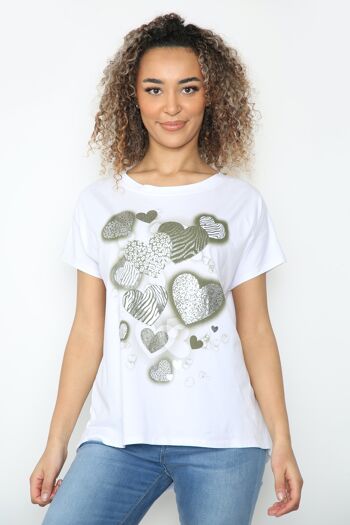 T-shirt motif coeur fleuret 5