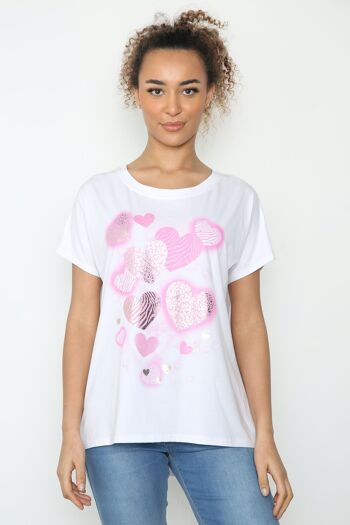 T-shirt motif coeur fleuret 6