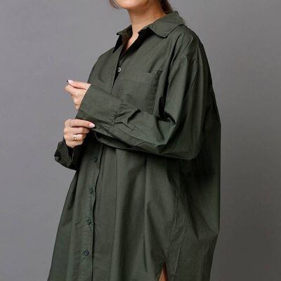 Chemise oversize en coton Boyfriend - Dark Army