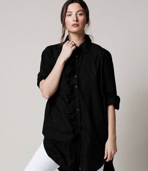 Girlfriend Cotton Shirt - Black