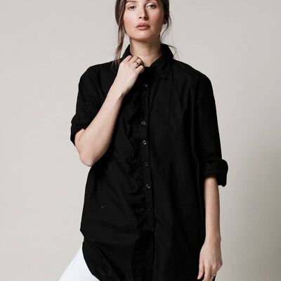 Chemise en coton Girlfriend - Noir
