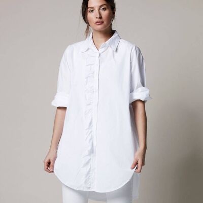Chemise en coton Girlfriend - Blanc