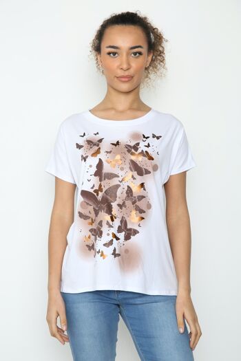 T-shirt d'été à motif papillon 1