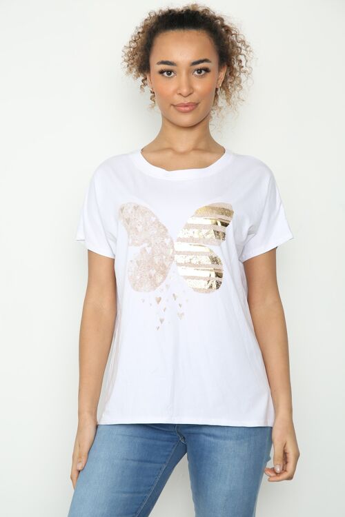 T-shirt with large butterfly design