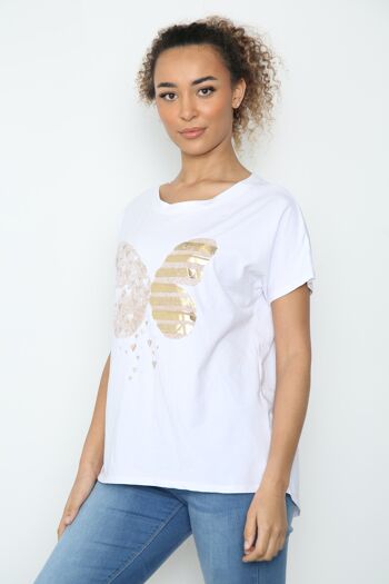 T-shirt à grand motif papillon 2