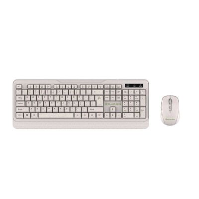 Tellur Green Wireless Keyboard and mouse kit, 2.4GHz, nano receiver, cream