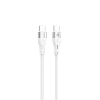 Câble Tellur Silicone Type-C vers Type-C, 3A, PD60W, 1m, blanc