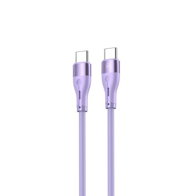 Tellur Silicone Type-C to Type-C cable, 3A, PD60W, 1m, purple