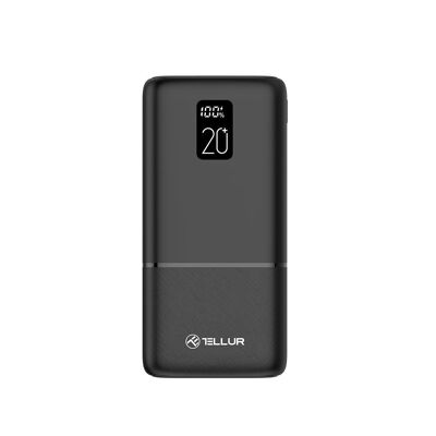 Tellur PD202 Boost Pro 20000mAh power bank 2xQC3.0 22.5W + PD 20W, LCD display, black