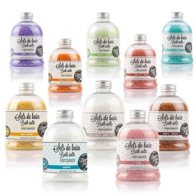 Pack of 10 Camargue bath salts / Bath salts, a colorful and scented pack