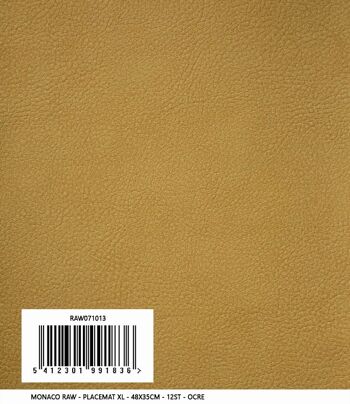 Set de table Monaco collection RAW | Aspect cuir vintage | Cuir végétalien| 30x45cm 5