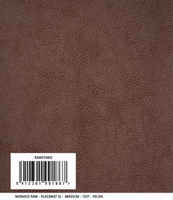 Set de table Monaco collection RAW | Aspect cuir vintage | Cuir végétalien| 30x45cm 7