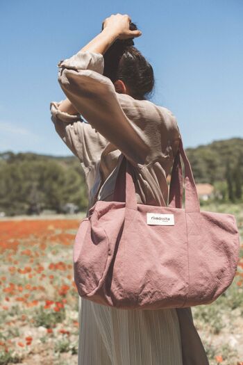 Ballu le petit sac polochon - Coton recyclé bois de rose 1