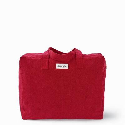 Elzévir le grand sac weekend - Coton recyclé Rouge Vibrant