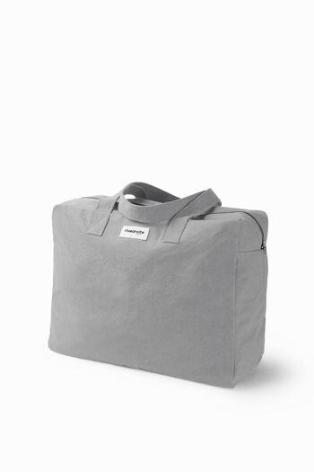 Elzévir le grand sac weekend - Coton recyclé Gris Givré 3