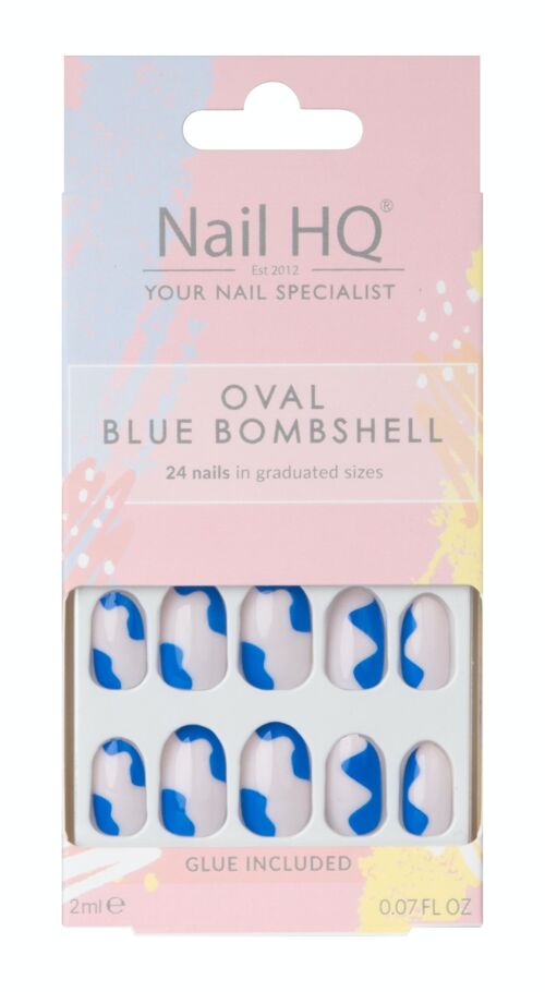 Nail HQ Oval Blue Bombshell Nails