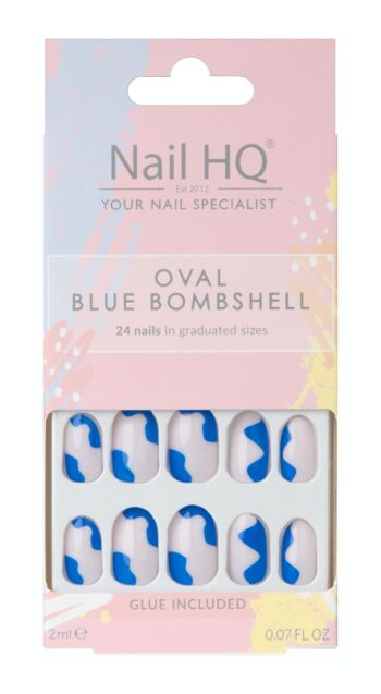 Nail HQ Oval Blue Bombshell Nails 1