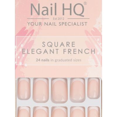 Nail HQ Square Elegant French Tip Nails