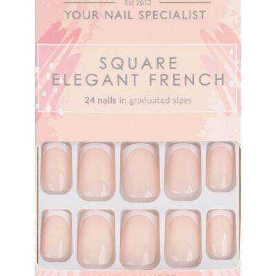 Nail HQ Square Elegant French Tip Nails