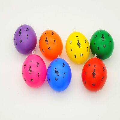 Decoración huevos de pascua con clave de sol y notas, varios colores - negrita