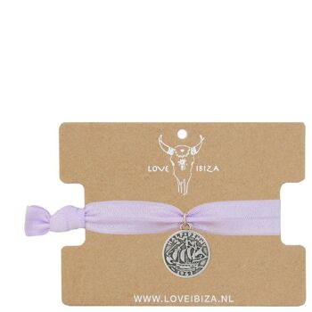 Bracelet Ibiza pièce lilas argent 3