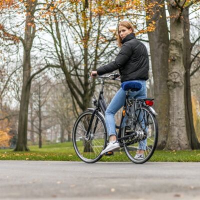 Coprisella per bicicletta di SUNNY BUM - impermeabile, reversibile, pelle di pecora, comodo e chiudibile a chiave