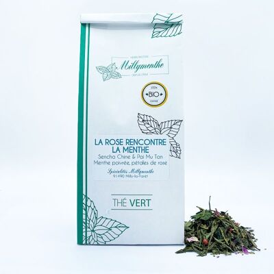 Té verde orgánico La rosa se encuentra con la menta