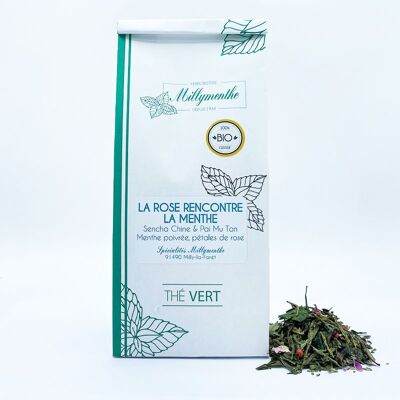 Organic green tea Rose meets mint