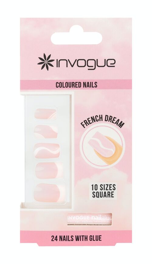 Invogue French Dream Square Nails (24 Pieces)