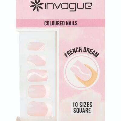 Invogue French Dream Quadratische Nägel (24 Stück)