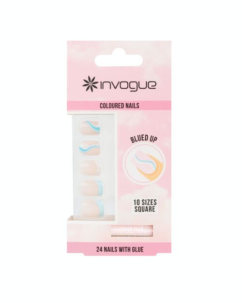 Invogue Blued Up Square Nails (24 Pieces)