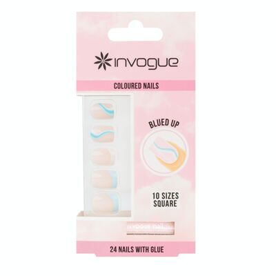 Invogue Blued Up Square Nails (24 Pieces)