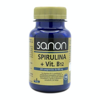 SANON Spirulina +vitamina B12 200 comprimidos de 400 mg