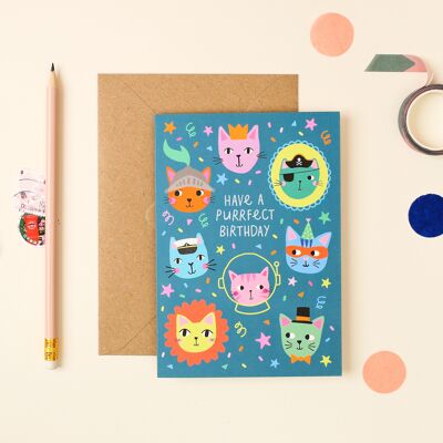 Party-Katzen | Geburtstagskarte | Kindergeburtstagskarte