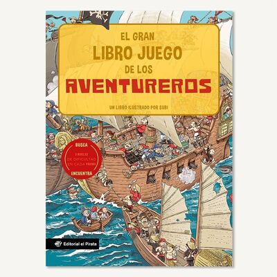 El gran libro juego de los aventueros: Libros infantiles en español, libro juego para buscar y encontrar con tres niveles de dificultad, de cartoné, de gran tamaño