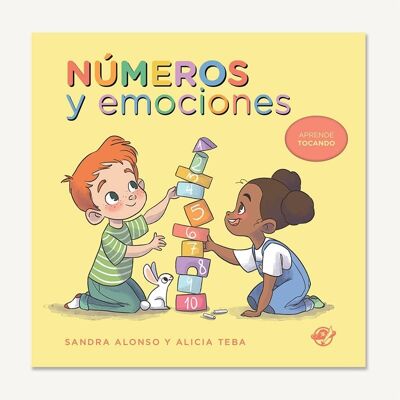 Numeri ed emozioni: libri con copertina rigida per bambini in spagnolo per bambini interattivi / impara i numeri, il conteggio, le emozioni / impara toccando con bassorilievo / lettera stilizzata, lettera maiuscola