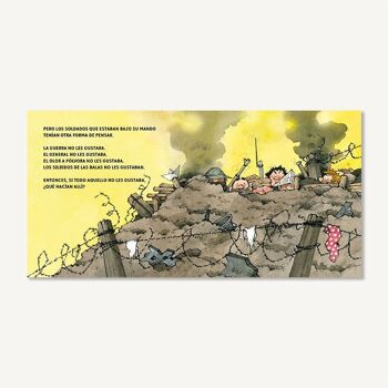 Une histoire pour la paix : Les bottes du général : Livres pour enfants en espagnol, album illustré, histoires avec valeurs/paix, non à la guerre/majuscule, bâton, apprendre à lire 3