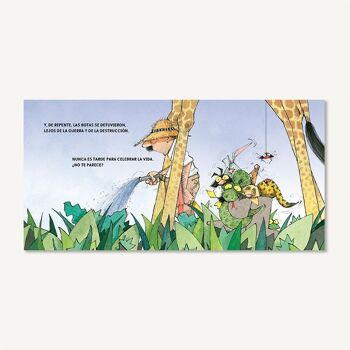 Une histoire pour la paix : Les bottes du général : Livres pour enfants en espagnol, album illustré, histoires avec valeurs/paix, non à la guerre/majuscule, bâton, apprendre à lire 4