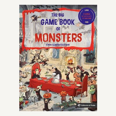 The Big Game Book of Monsters : Livres en anglais, chercher et trouver livre de jeu, couverture rigide/zombies, parc d'attractions, extraterrestres, vampires, dracula, Halloween