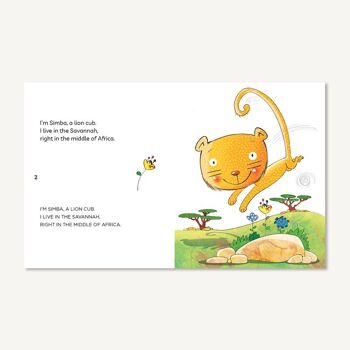 Simba, le Lion : Des livres en anglais pour apprendre à lire / Des histoires avec des valeurs, des conseils de parents / En majuscules (bâton) et en caractères d'imprimerie 2