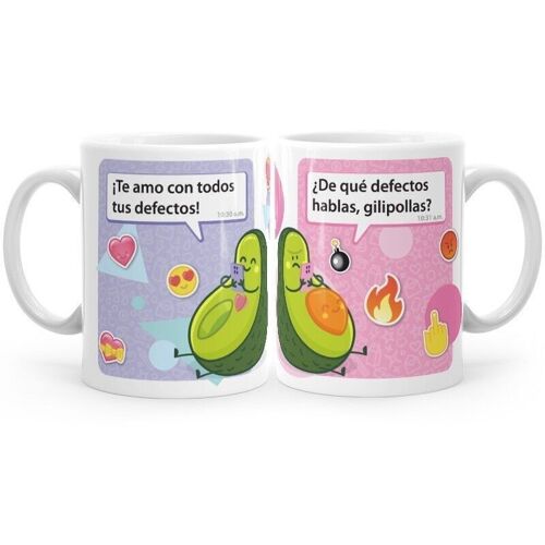 Set de tazas - Te amo - Aguacate