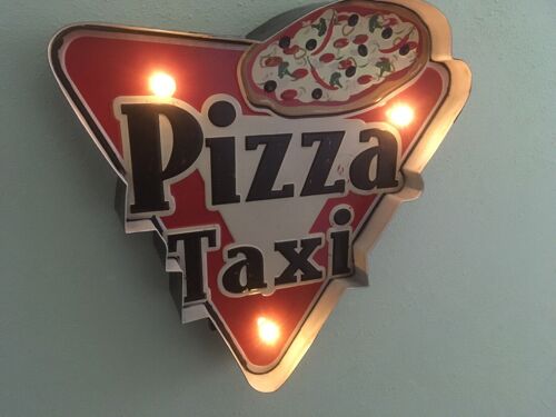 PIZZA Taxi Pizzeria LED - ca. 30x30 cm
