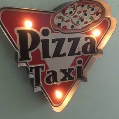 PIZZA Taxi Pizzeria LED - ca. 30x30 cm