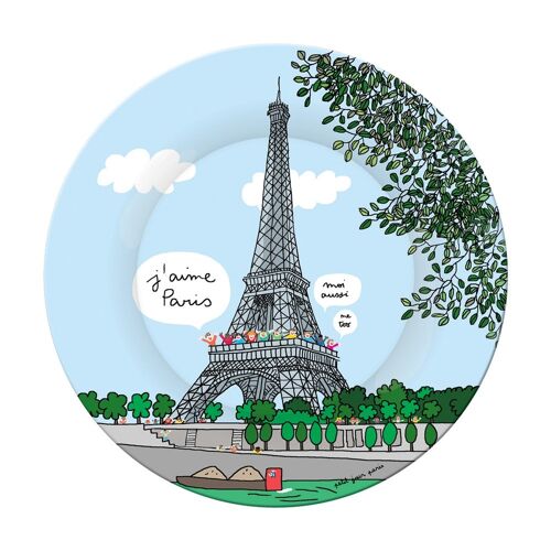 ASSIETTE À DESSERT PARIS TOUR EIFFEL ''SEINE'' Ø 20cm