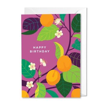 Carte d'anniversaire abricot avec recette 1