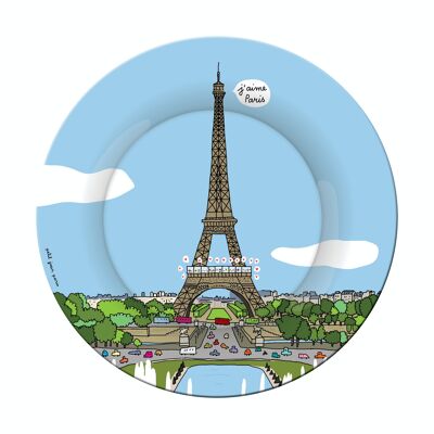 ASSIETTE À DESSERT PARIS TOUR EIFFEL ''TROCADÉRO'' Ø 20cm